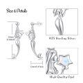 wholesale 925 Sterling Silver Mermaid Opal Starfish Studs Huggies Earrings for Women and Girls-0-2