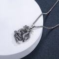 wholesale 925 Sterling Silver Dragon Yin Yang Pendant Necklace for Men Women Gifts-0-2