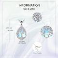 wholesale 925 Sterling Silver Blue Agate Tree of Life Pendant Necklace for Women-0-3