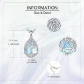 wholesale 925 Sterling Silver Blue Agate Tree of Life Pendant Necklace for Women-0-3