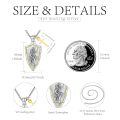 wholesale 925 Sterling Silver Saint Christopher Shield Pendant Necklace With Cross Charm-0-3