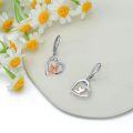 wholesale 925 Sterling Silver Chihuahua Dog in Heart Moon Star Pendant Leverback Earrings Gift for Women Girls-0-4