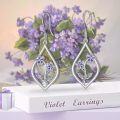 wholesale 925 Sterling Silver Purple Flower Drop Earrings for Women Scottish s-0-5