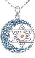 wholesale 925 Sterling Silver Celtic Knot Star of David with Mustard Seed Charm Pendant Necklace for Women Girls Christian Faith  45cm Chain Length-0-0