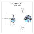 wholesale 925 Sterling Silver Tree Of Life Locket Necklace Wholesale With Photo Insert And Iridescent Abalone Inlay-0-4