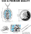 wholesale 925 Sterling Silver Turquoise St Peregrine Medal Prayer for Us Pendant Necklace-0-4