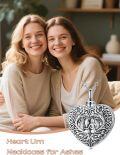 wholesale TOUPOP Heart Urn Necklaces For Ashes 925 Sterling Silver Ash Necklace Sisters Necklace Always In My Heart Cremation Jewelry For Ashes Ash Pendants Cremation Jewelry Gift For Mom Grandma Women Her -0-4