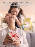 TOUPOP 14K Gold Heart I Love You Mom Pendant Necklace For Women-0-2