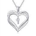 TOUPOP Sterling Silver Heart Initial A-Z Letter Pendant Necklace Gift-0-0