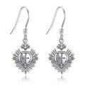wholesale 925 Sterling Silver Earrings Wholesale With Heart And Cross Design-0-0