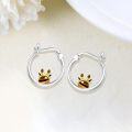 wholesale 925 Sterling Silver Tiger Eye Stone Crown Design Hoop Earrings for Women's Fashion-0-3