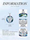 wholesale TOUPOP Eagle Necklace 925 Sterling Silver Compass Necklace Pendant With Crystal Christmas Birthday Valentines Day Jewelry Gifts For Women Wife Mom -0-3