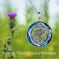 wholesale 925 Sterling Silver Blue Thistle Pendant Necklace s for Women-0-4