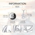 wholesale 925 Sterling Silver Double Dolphin Heart Cubic Zirconia Platinum Plated Pendant Necklace-0-3