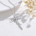wholesale 925 Sterling Silver Birthstone Faith Cross Pendant Necklace for Women Religious Jewelry Gifts-0-4