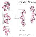 wholesale Sterling Silver Austrian Crystal Leaf Ear Climbers Hypoallergenic Earrings for Sensitive Ears-0-4