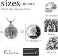 wholesale 925 Sterling Silver Round Guadalupe Virgin Mary Pendant with Cubic Zirconia and Braided Chain - Catholic Religious Jewelry for Women & Men -0-4