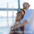 wholesale 925 Sterling Silver Teardrop Chain Threader Dangle Earrings for Women-0-1
