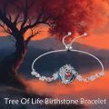 wholesale 925 Sterling Silver Tree of Life Bracelet for Women Birthstone Charm Gemstone Anniversary Birthday Christmas Gifts for Wife Mom-0-6