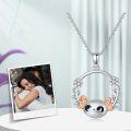 wholesale 925 Sterling Silver Cute Axolotl Pendant Necklace Rose Gold Wings Zircon Flower Wreath For Women-0-5