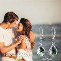 wholesale 925 Sterling Silver Opal Pear-Shaped Drop Earrings with Leverback Hooks for Women Gift Ideas-0-14