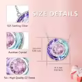 TOUPOP Sterling Silver Tourmaline Crystal Circle Pendant Necklace Gift-0-4