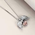 wholesale 925 Sterling Silver Angel Wings Heart My Angel Pendant Necklace-0-2