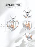wholesale 925 Sterling Silver Heart-Shaped Swing with Flower and Woman Reading Pendant Necklace for Women-0-4