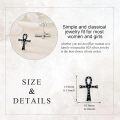 wholesale 925 Sterling Silver Black Ankh Cross Stud Earrings for Men & Women-0-5