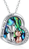wholesale 925 Sterling Silver Abalone Shell Fox Origami Locket Necklace for Women Wife Mom Gift-0-0