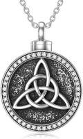 wholesale  925 Sterling Silver & Zircon Celtic Knot Urn Necklace for Ashes, 0.78 Memorial Jewelry with Tree of Life, Cremation Keepsake for Loved Ones-0-0
