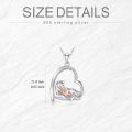 wholesale 925 Sterling Silver Heart-Shaped Fox and Baby Fox Pendant Necklace for Women Girls Mothers' Day Gift-0-2