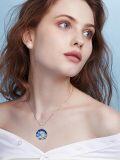 wholesale 925 Sterling Silver Blue Opal Sea Turtle Pendant Necklace for Women-0-1
