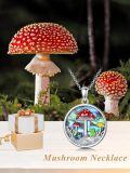 wholesale 925 Sterling Silver Mushroom Frog Pendant Necklace with Abalone Shell and Enamel Accents-0-5