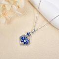 wholesale 925 Sterling Silver Blue Enamel Dragonfly & Lotus Flower Teardrop Pendant Necklace for Women Gifts-0-3