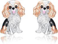 wholesale 925 Sterling Silver Cavalier King Charles Spaniel Stud Earrings for Women - Puppy  for Dog Moms & Pet Lovers-Cavalier King Charles Spaniel