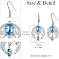 wholesale Sterling Silver Crystal Celtic Moon Dangle Earrings Birthstone Gift-0-15