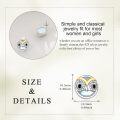wholesale 925 Sterling Silver Moonstone Owl Stud Earrings for Women - Blue and Black Eyes-0-2