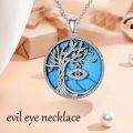 TOUPOP Sterling Silver & Turquoise Tree Of Life Necklace-0-1