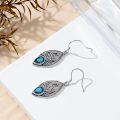 wholesale 925 Sterling Silver Blue Topaz Drop Earrings-0-2