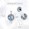 wholesale 925 Sterling Silver 925 Tree of Life Yin Yang Abalone Shell Pendant Necklace for Couples & Families-0-2