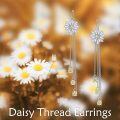 wholesale 925 Sterling Silver Daisy Flower Chain Tassel Threader Dangle Drop Earrings for Women-0-1