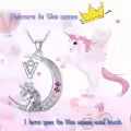 TOUPOP Sterling Silver Moon Initial V Letter Pendant Necklace For Women-0-1