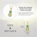 wholesale 925 Sterling Silver Green Enamel and Cubic Zirconia Pineapple Pendant Necklace s for Women & Teen Girls-0-3