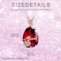 wholesale 925 Sterling Silver Mom Pendant Necklace Platinum Rose Gold Plated Teardrop Red Crystal Jewelry-0-3