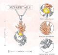 wholesale 925 Sterling Silver Phoenix Necklace w/Nirvana Yellow Crystal Pendant - Risen Firebird  for Women Men-0-2