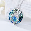 wholesale 925 Sterling Silver Blue Opal Crystal Sea Turtle Pendant Necklace for Women-0-4