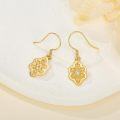 wholesale 14K Solid Gold Moissanite Filigree Teardrop Earrings, Bohemian Chic, Hypoallergenic, Gift Box-0-1