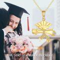 wholesale 14K Gold Graduation Cap and Diploma Pendant Necklace for Women Mom Friends-0-1
