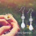 wholesale 925 Sterling Silver White Fire Opal Flower Drop Earrings Gift for Her-0-5